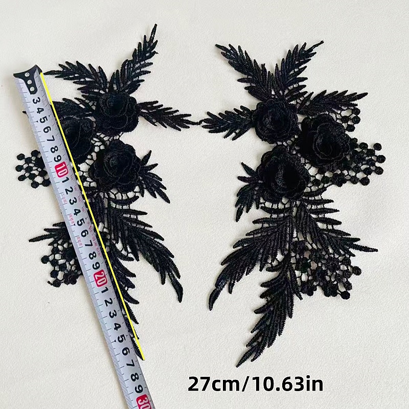 2Pieces/1 Pair Embroidery Sewi - Applique Patch Flower recension och pris
