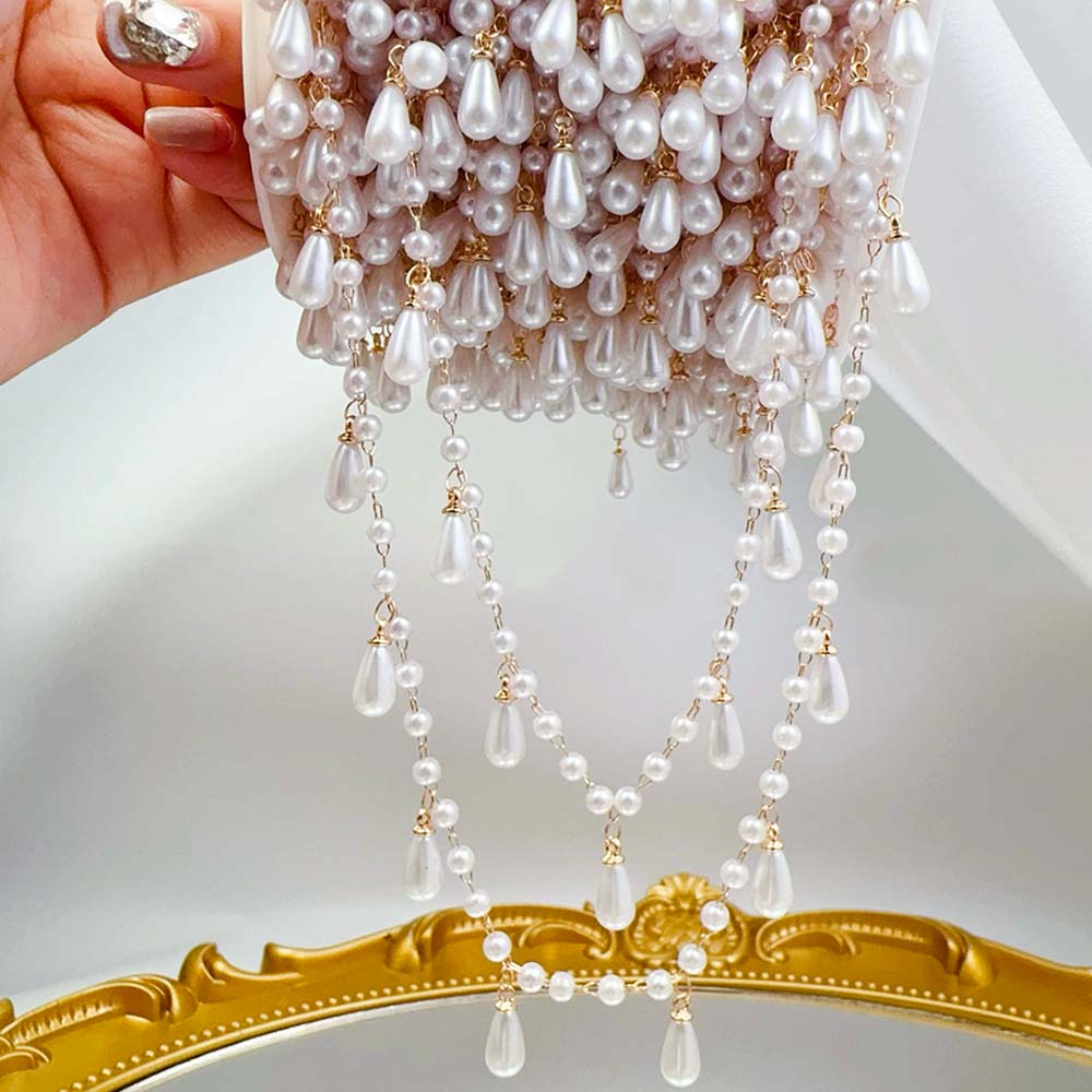 0.5M 1M Imitation Pearl Waterd - Pearl Trim Chain recension och pris