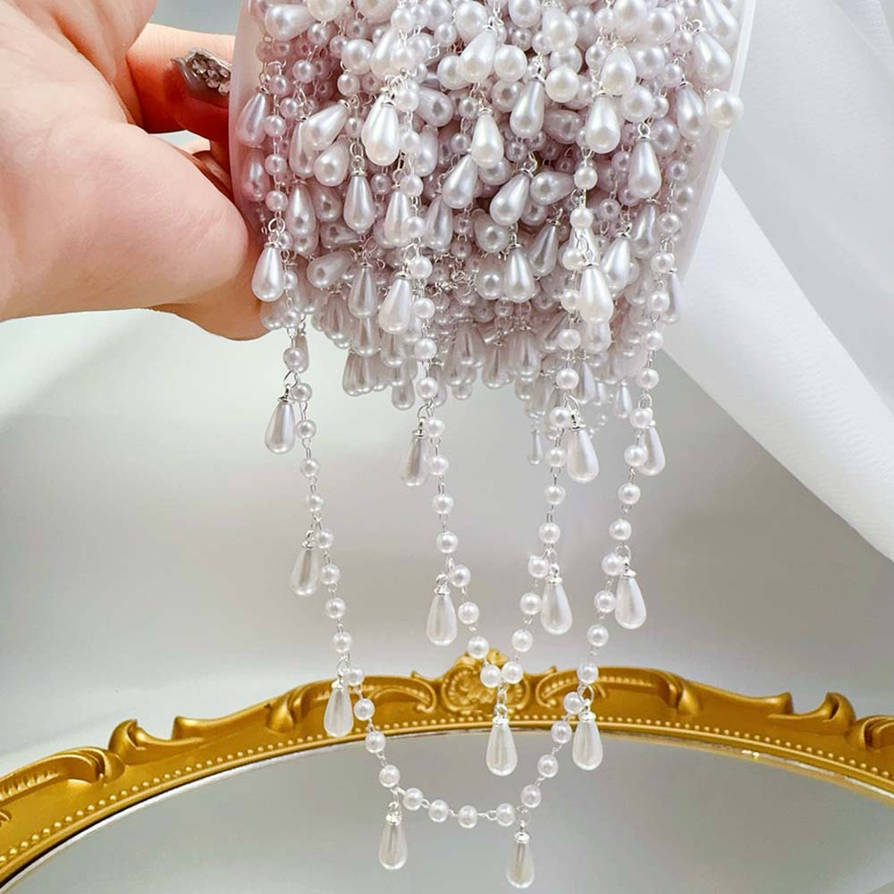 0.5M 1M Imitation Pearl Waterd - Pearl Trim Chain recension och pris