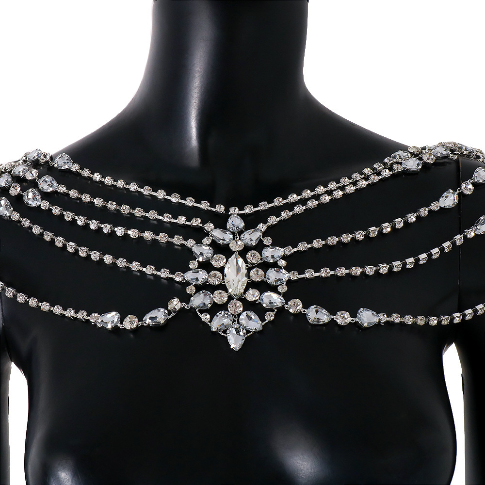 Boho Crystal Bridal Shoulder C - Pearl Trim Chain recension och pris