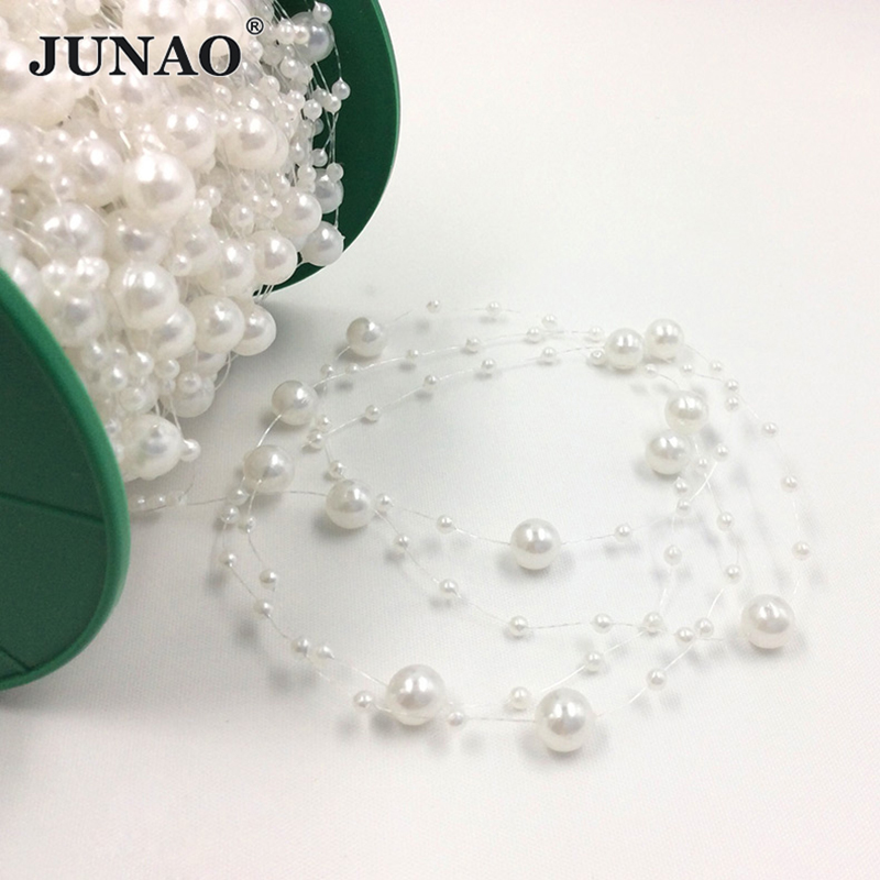 JUNAO 20 Meter 3+8mm White Rou - Pearl Trim Chain recension och pris