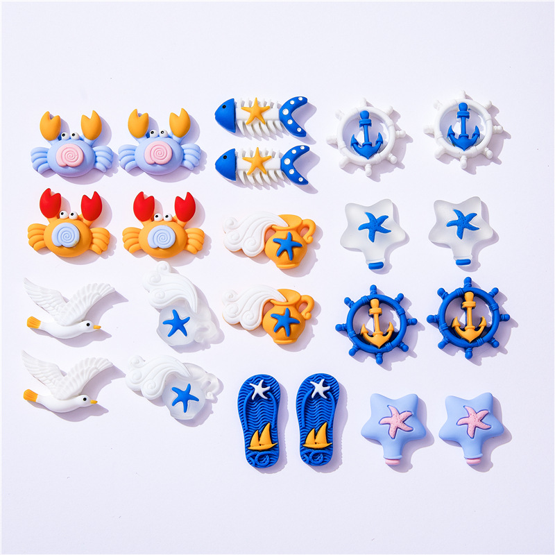 10pcs Marine Beach Style Crab  - Christmas Craft Embellishment recension och pris