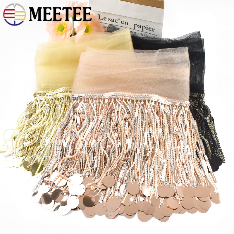 1/2/3Yards 16cm Paillette Frin - Beaded Trim Fringe recension och pris