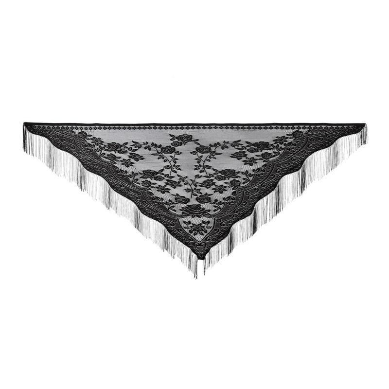 652F All Matching Lace Shawl W - Tassel Fringe Trim recension och pris